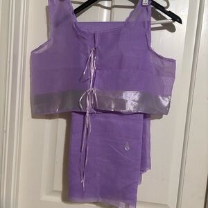 Purple Sheer Two-Piece Outfit
